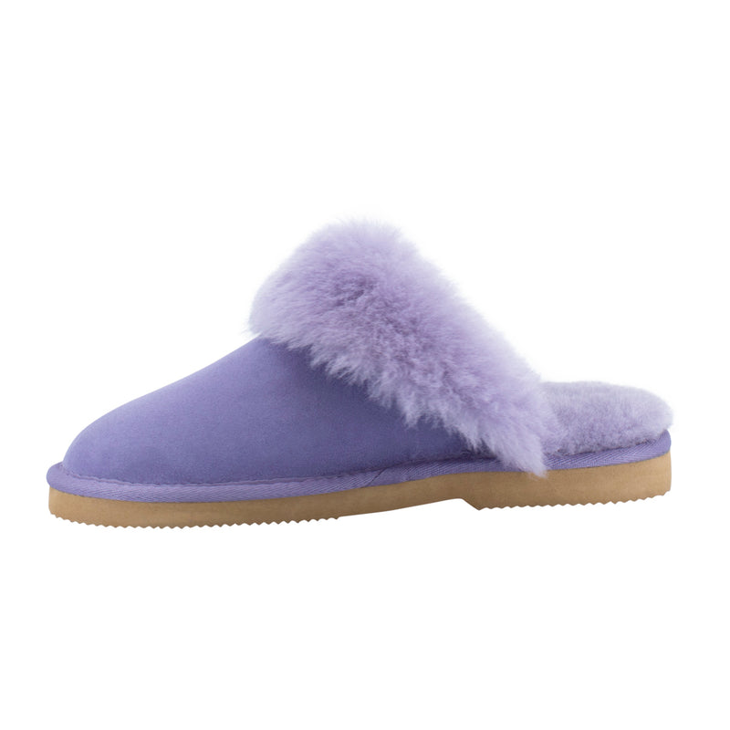 Comfort me UGG Australian Made High Fur Trim Scuffs, Slippers are Made with Australian Shearling for Men & Women, Lilac Colour 9
