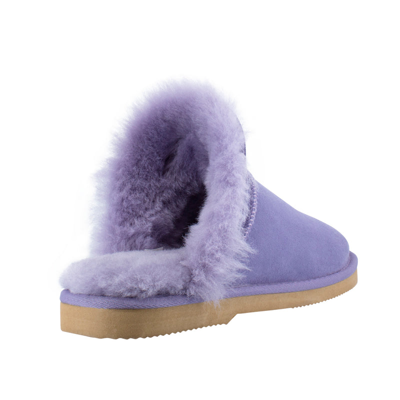 Comfort me UGG Australian Made High Fur Trim Scuffs, Slippers are Made with Australian Shearling for Men & Women, Lilac Colour 5