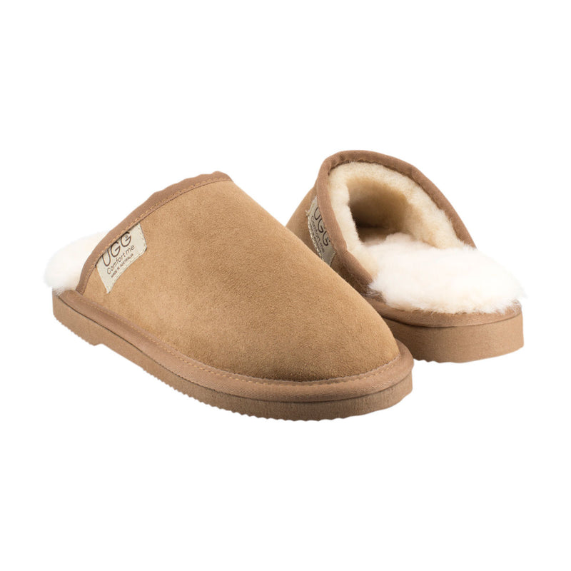 Comfort me UGG Australian Made Classic Scuffs, Slippers are Made with Australian Sheepskin for Men & Women, Chestnut Colour 2