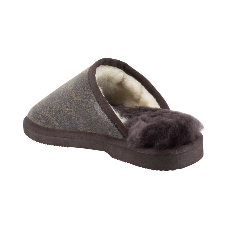 Comfort me UGG Australian Made Classic NAPPA Leather Scuffs, Slippers are Made with Australian Sheepskin for Men & Women, Chocolate Colour 5