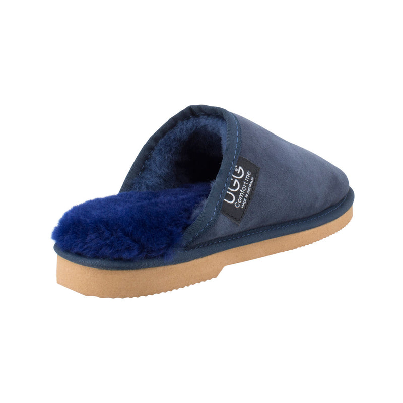 Comfort me UGG Australian Made Classic Scuffs, Slippers are Made with Australian Sheepskin for Men & Women, Navy Colour 3