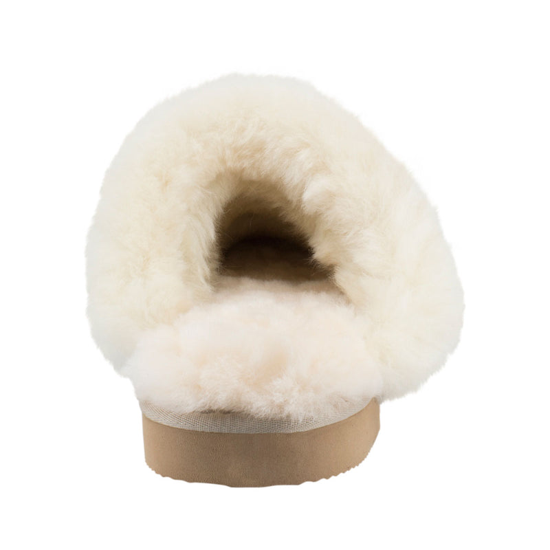Comfort me UGG Australian Made Fur Trim Scuffs, Slippers are Made with Australian Sheepskin for Men & Women, Sand Colour 4