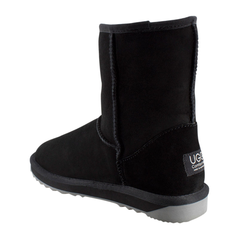 Comfort me UGG Australian Made Mid Classic Boots are Made with Australian Sheepskin for Men & Women, Black Colour 5