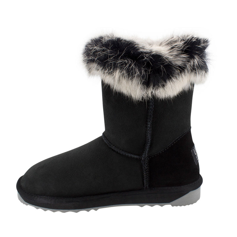Comfort me UGG Australian Made Designer Fur Trim Boots are Made with Australian Sheepskin for Women, Black Colour 7