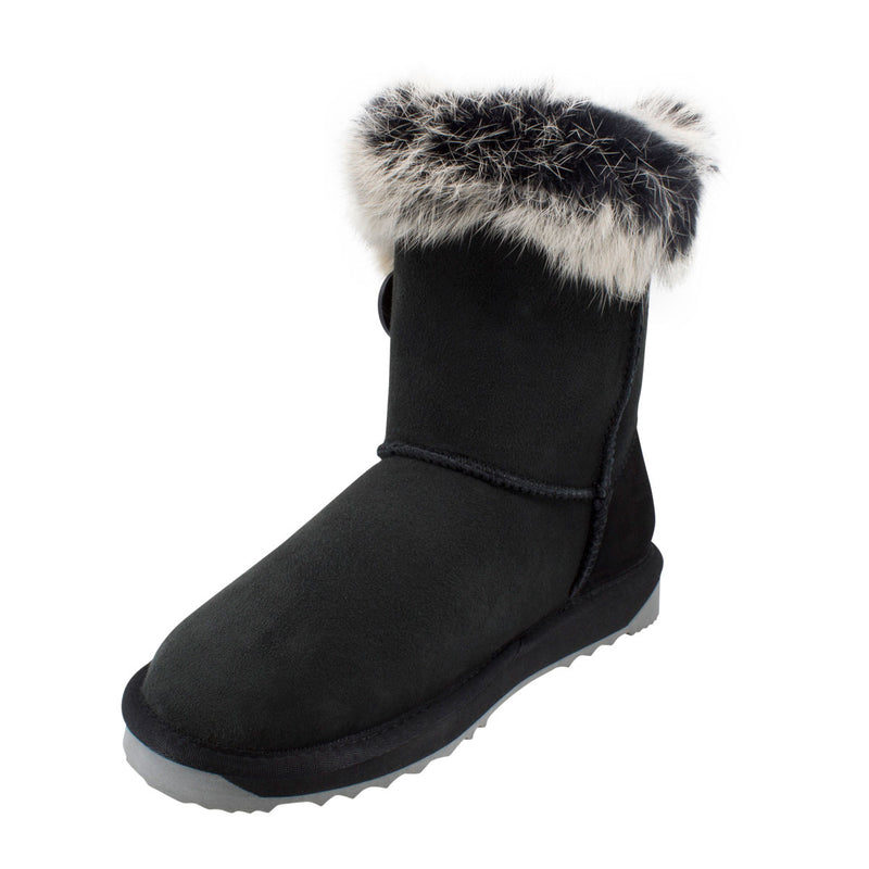 Comfort me UGG Australian Made Designer Fur Trim Boots are Made with Australian Sheepskin for Women, Black Colour 8