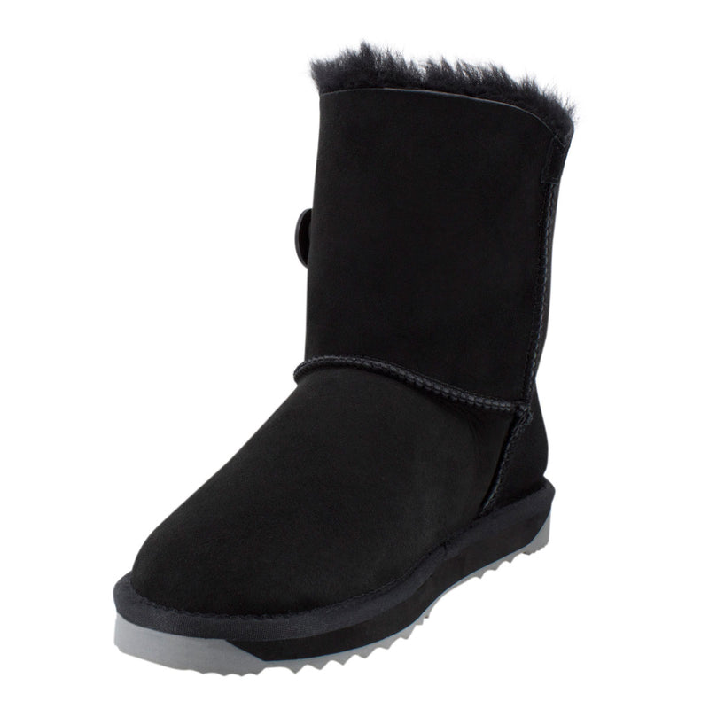 Comfort me UGG Australian Made Mid Button Boots are Made with Australian Sheepskin for Men & Women, Black Colour 8