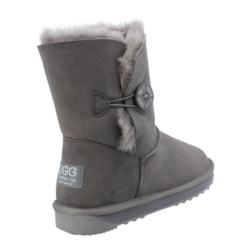 Comfort me UGG Australian Made Mid Button Boots are Made with Australian Sheepskin for Men & Women, Grey Colour 4