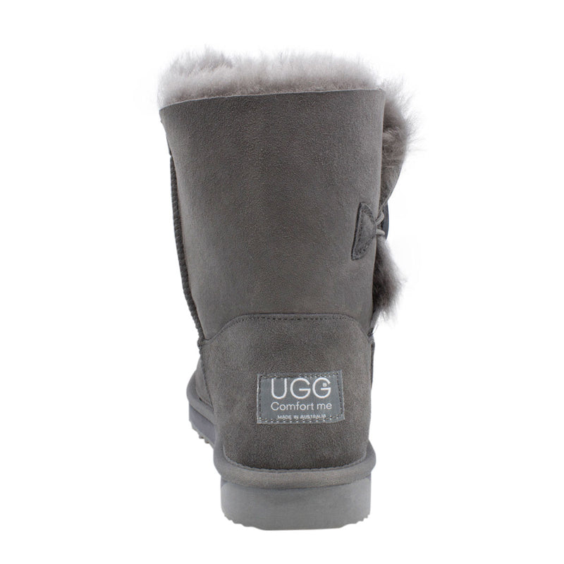 Comfort me UGG Australian Made Mid Button Boots are Made with Australian Sheepskin for Men & Women, Grey Colour 5