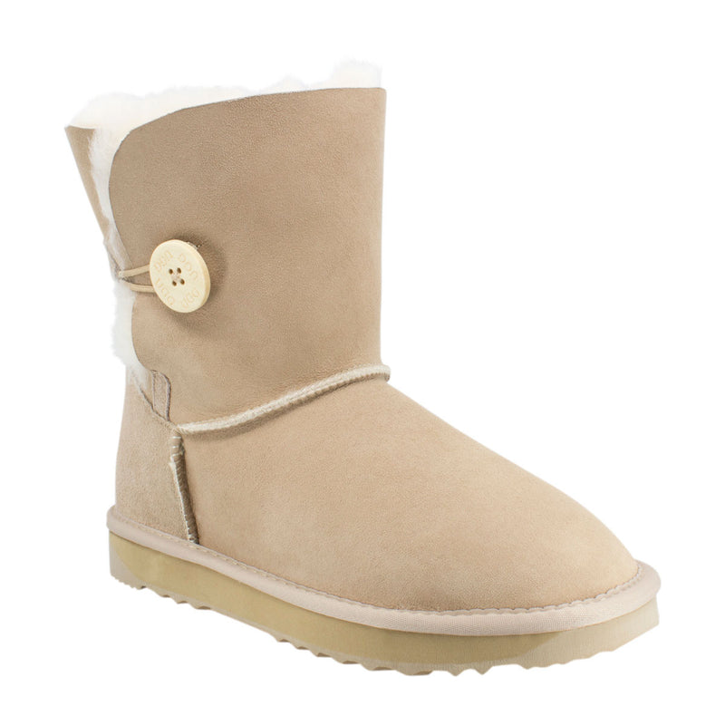 Comfort me UGG Australian Made Mid Button Boots are Made with Australian Sheepskin for Men & Women, Sand Colour 10