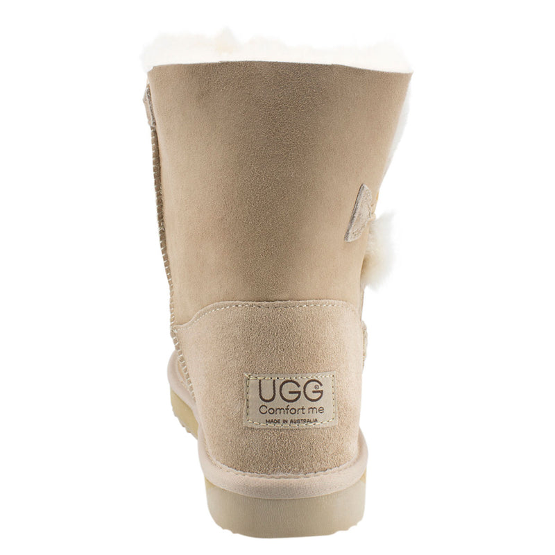 Comfort me UGG Australian Made Mid Button Boots are Made with Australian Sheepskin for Men & Women, Sand Colour 5