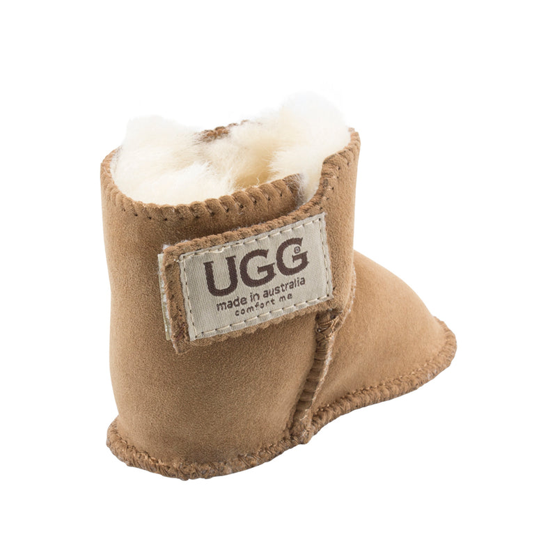 Comfort me UGG Australian Made Baby Gripper Booties are Made with Australian Sheepskin for Babies, Chestnut Colour 7