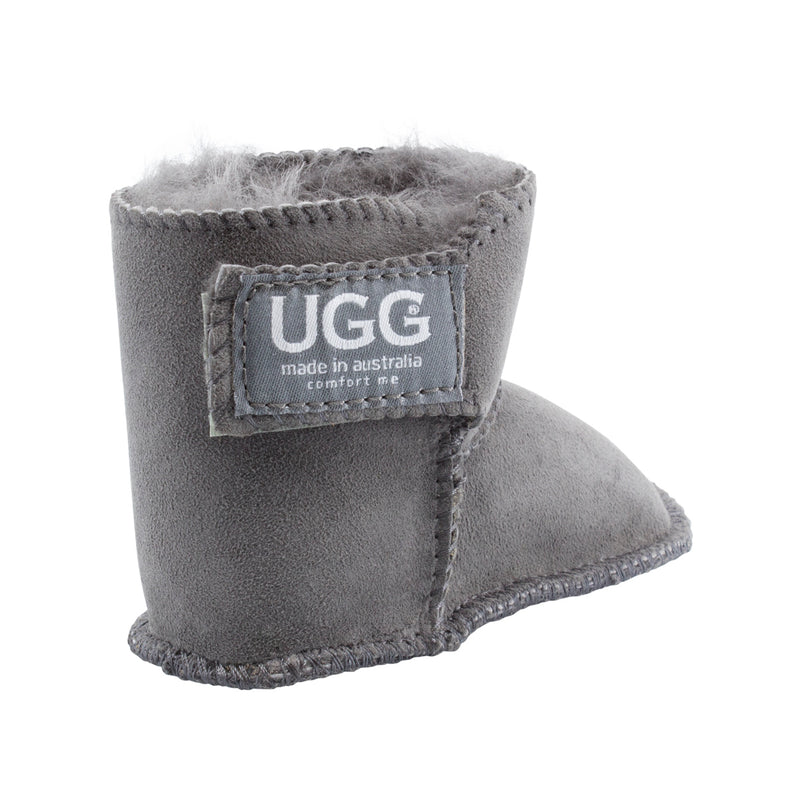 Comfort me UGG Australian Made Baby Gripper Booties are Made with Australian Sheepskin for Babies, Grey Colour 7