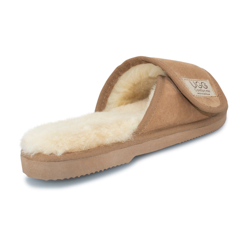 Australian Made, Open Toe Strap Wool UGG Scuffs