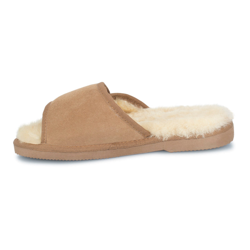 Australian Made, Open Toe Strap Wool UGG Scuffs