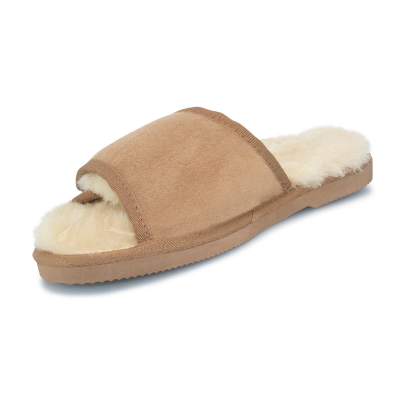 Australian Made, Open Toe Strap Wool UGG Scuffs