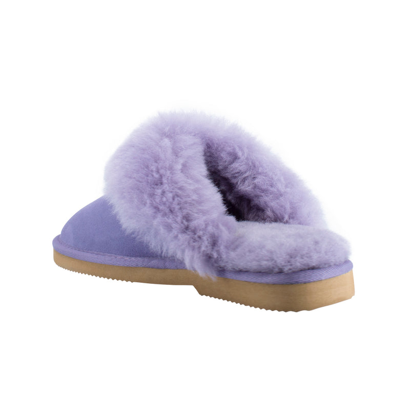 Comfort me UGG Australian Made High Fur Trim Scuffs, Slippers are Made with Australian Shearling for Men & Women, Lilac Colour 7
