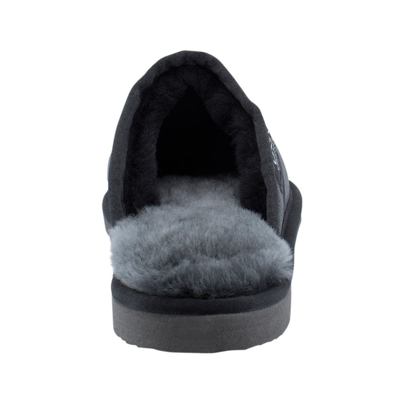 Comfort me UGG Australian Made Classic NAPPA Leather Scuffs, Slippers are Made with Australian Sheepskin for Men & Women, Black Colour 4