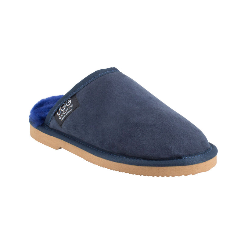 Comfort me UGG Australian Made Classic Scuffs, Slippers are Made with Australian Sheepskin for Men & Women, Navy Colour 9