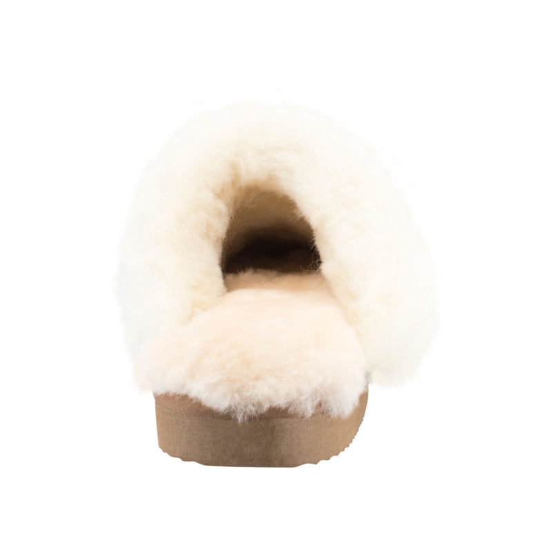 Comfort me UGG Australian Made Fur Trim Scuffs, Slippers are Made with Australian Sheepskin for Men & Women, Chestnut Colour 4