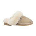 Comfort me UGG Australian Made Fur Trim Scuffs, Slippers are Made with Australian Sheepskin for Men & Women, Sand Colour 1