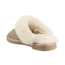 Comfort me UGG Australian Made Fur Trim Scuffs, Slippers are Made with Australian Sheepskin for Men & Women, Sand Colour 5