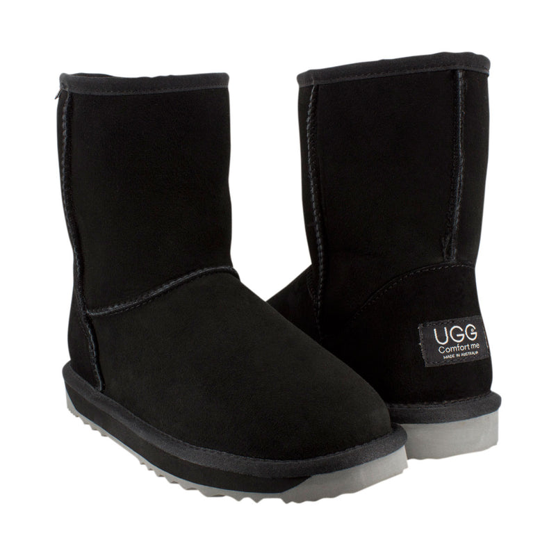 Comfort me UGG Australian Made Mid Classic Boots are Made with Australian Sheepskin for Men & Women, Black Colour 2