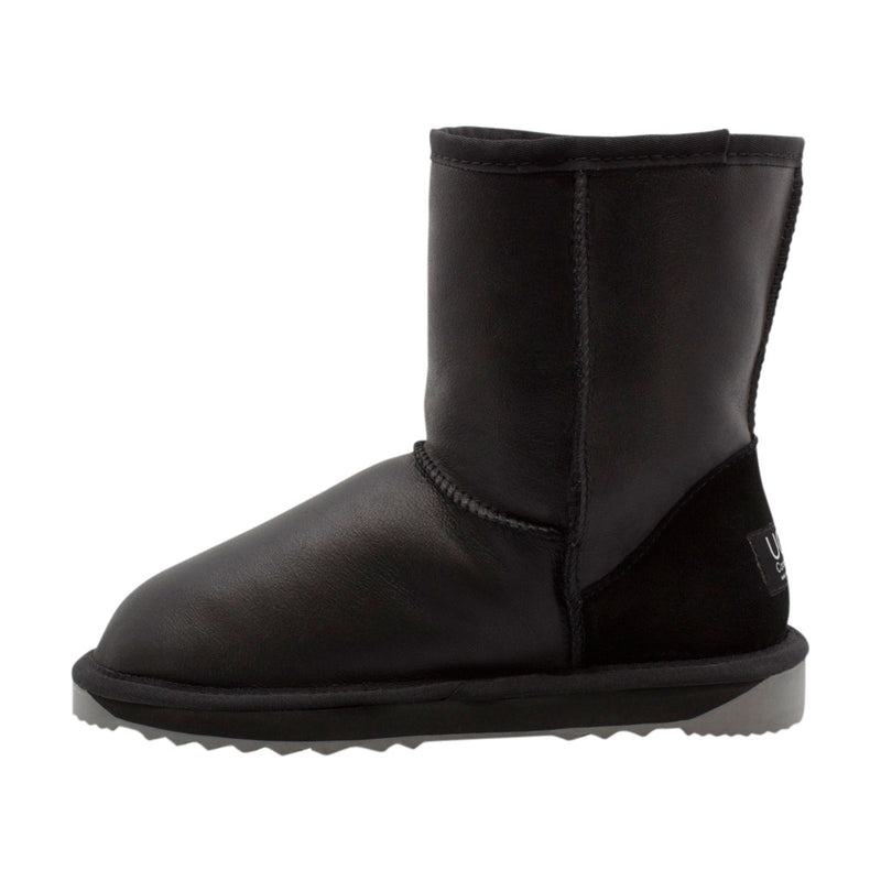 Comfort me UGG Australian Made Mid Classic NAPPA Leather Boots are Made with Australian Sheepskin for Men & Women, Black Colour 6