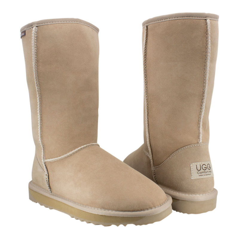 Comfort me UGG Australian Made Tall Classic Boots are Made with Australian Sheepskin for Men & Women, Sand Colour 1