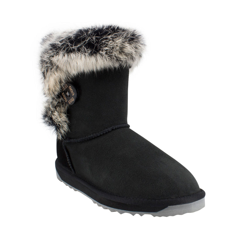 Comfort me UGG Australian Made Designer Fur Trim Boots are Made with Australian Sheepskin for Women, Black Colour 10