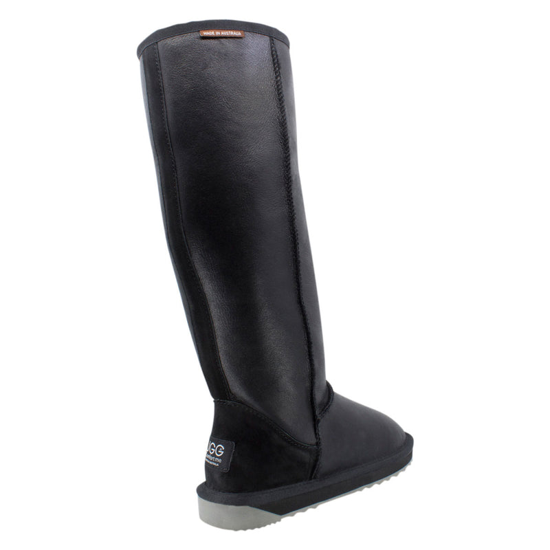 Comfort me UGG Australian Made NAPPA Knee High Classic Fashion Boots are Made with Australian Sheepskin for Women, Black Leather 2