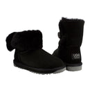 Comfort me UGG Australian Made Mid Button Boots are Made with Australian Sheepskin for Men & Women, Black Colour 3