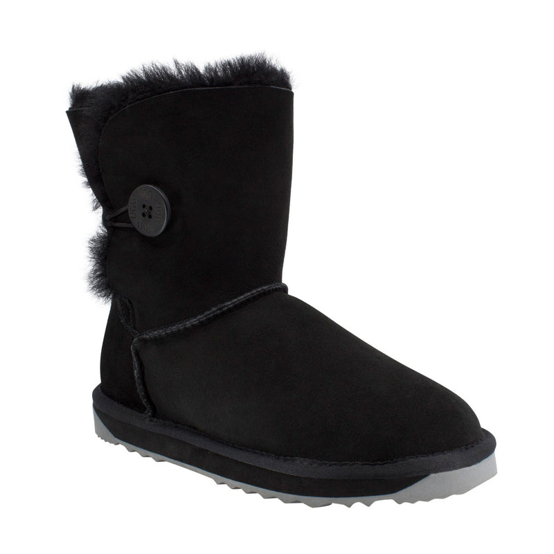 Comfort me UGG Australian Made Mid Button Boots are Made with Australian Sheepskin for Men & Women, Black Colour 9