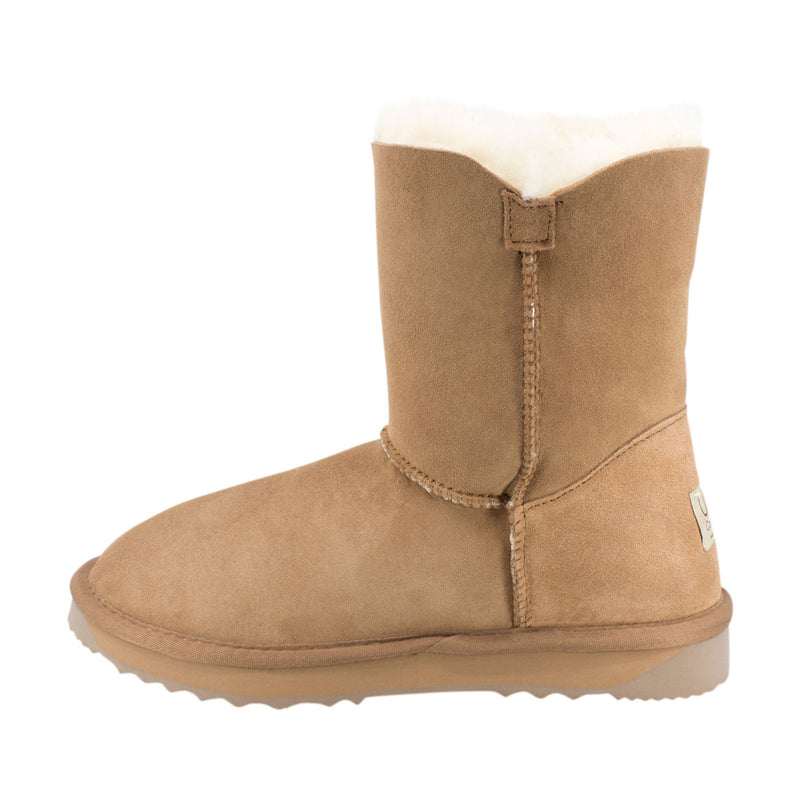 Comfort me UGG Australian Made Mid Button Boots are Made with Australian Sheepskin for Men & Women, Chestnut Colour 7