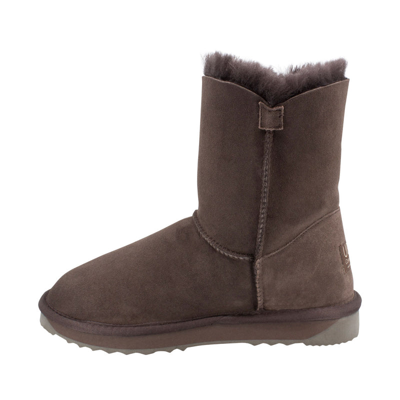 Comfort me UGG Australian Made Mid Button Boots are Made with Australian Sheepskin for Men & Women, Chocolate Colour 7