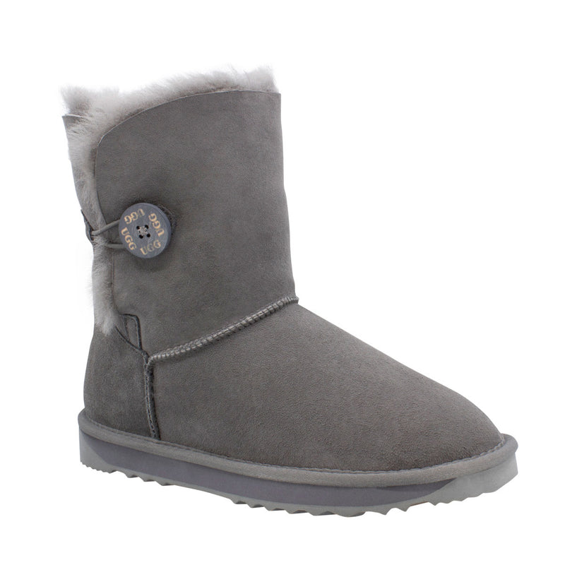 Comfort me UGG Australian Made Mid Button Boots are Made with Australian Sheepskin for Men & Women, Grey Colour 8