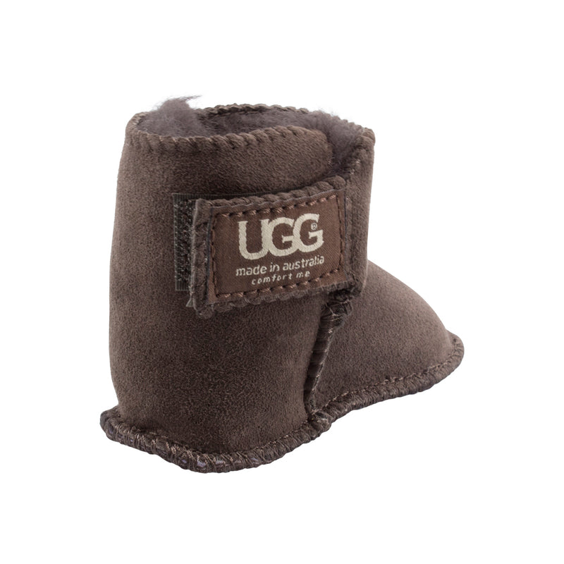 Comfort me UGG Australian Made Baby Gripper Booties are Made with Australian Sheepskin for Babies, Chocolate Colour 7